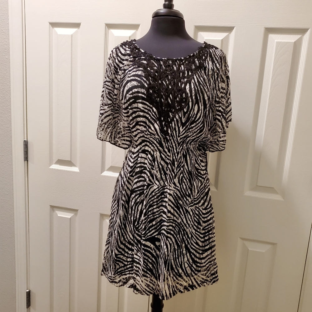 Heart Soul Zebra Print Dress Size L